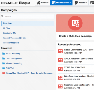 Eloqua Favoriten verwenden