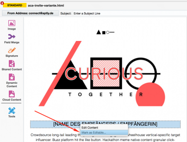 Standard und Protected Templates in Eloqua